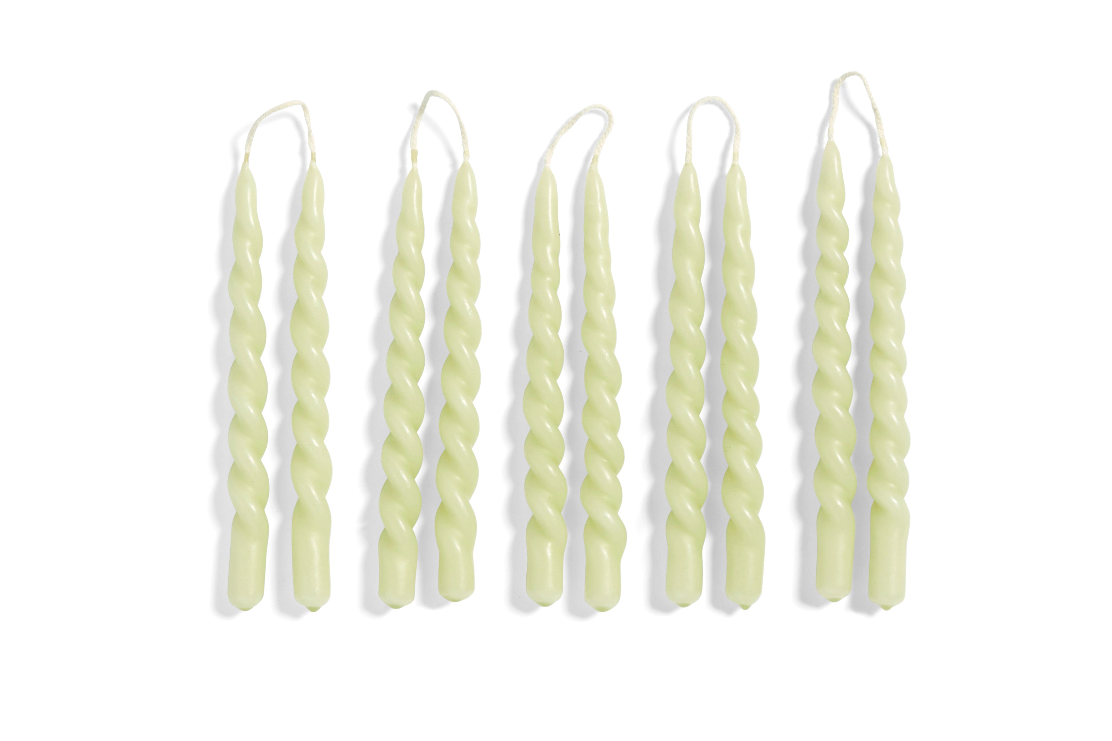 HAY HAY Mini Swirl stearinlys, 10 stk. - Light Green - Bahne
